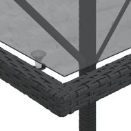 Бистро комплект с възглавници 3 части черен полиратан