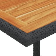 Бистро комплект с възглавници 3 части черен полиратан