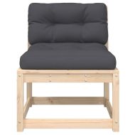 Градински диван с възглавници, борово дърво масив