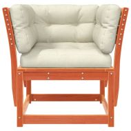 Градинско кресло с подлакътник, с възглавници, восъчнокафяв