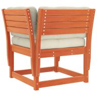 Градинско кресло с подлакътник, с възглавници, восъчнокафяв