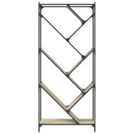 Библиотека, дъб сонома, 79x30x180 см, инженерно дърво и метал