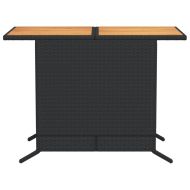 Бистро комплект с възглавници 3 части черен полиратан