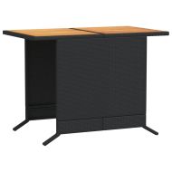 Бистро комплект с възглавници 3 части черен полиратан