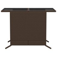 Бистро комплект с възглавници 3 части кафяв полиратан