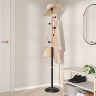Закачалка за връхни дрехи черна 177 см прахово боядисано желязо