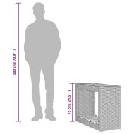 Градинска маса с дървен плот сива 100x40x75 см полиратан
