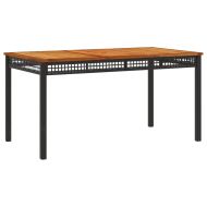 Градински трапезен комплект възглавници 5 части черен полиратан