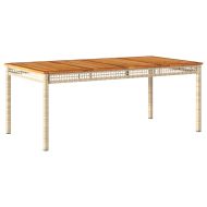 Градински комплект с възглавници, 7 части, бежов полиратан