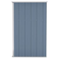 Градинска барака за стенен монтаж сива 118x100x178 см стомана