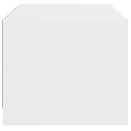 Маса за кафе със стъклени врати, бяла, 68x50x42 см