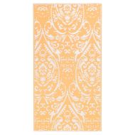 Килим за открито, ARAKIL оранжево и бяло, 190x290 см, PP