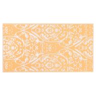 Килим за открито, ARAKIL оранжево и бяло, 190x290 см, PP