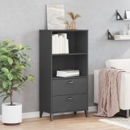 Библиотека "VIKEN" антрацитно сива 60x35x123 см инженерно дърво