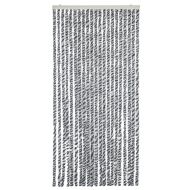 Ресни за врата против мухи, черно и бяло, 100x220 см, шенил