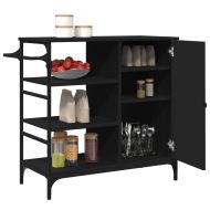 Кухненска количка, черна, 87,5x38,5x84,5 см, инженерно дърво