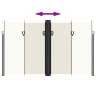 Прибираща се странична тента, кремава, 200x1200 см