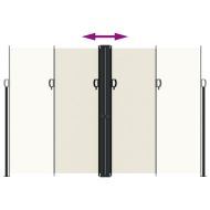 Прибираща се странична тента, кремава, 220x1200 см