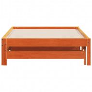 Канапе с изтеглящо разтегателно легло восъчнокафяво 80x200 см