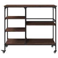 Кухненска количка, кафяв дъб, 100x45x89,5 см, инженерно дърво