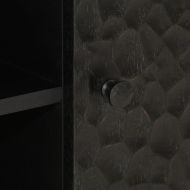 ТВ шкаф, черен, 80x31x46 см, масивно мангово дърво