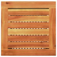 Градинска маса, черна, 40x40x42 см, полиратан и акациево дърво