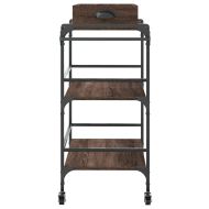 Кухненска количка, кафяв дъб, 81,5x41x92,5 см, инженерно дърво