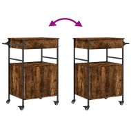 Кухненска количка, опушен дъб, 56x43x89,5 см, инженерно дърво