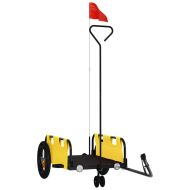 Ремарке за колело, жълто, Оксфорд плат и желязо