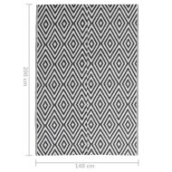 Килим за открито, ARAKIL черен, 140x200 см, PP