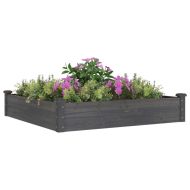 Градинска повдигната леха с вложка сива 120x120x25 см ела масив
