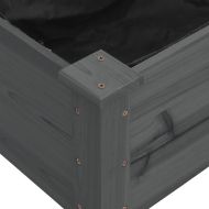 Градинска повдигната леха с вложка сива 120x120x25 см ела масив
