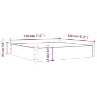 Градинска повдигната леха с вложка сива 120x120x25 см ела масив