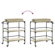 Кухненска количка, дъб сонома, 81,5x41x92,5 см, инженерно дърво