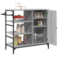 Кухненска количка сив сонома 87,5x38,5x84,5 см инженерно дърво