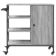 Кухненска количка сив сонома 87,5x38,5x84,5 см инженерно дърво