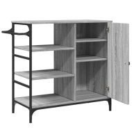Кухненска количка сив сонома 87,5x38,5x84,5 см инженерно дърво