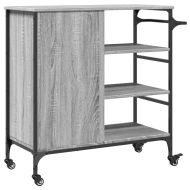 Кухненска количка сив сонома 87,5x38,5x84,5 см инженерно дърво