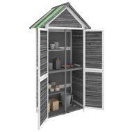 Градинска барака за инструменти сива 89x52,5x175 см бор масив