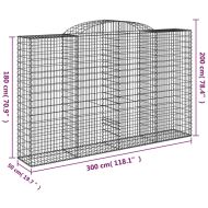 Габионни кошници арка 8 бр 300x50x180/200 см поцинковано желязо