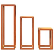 Стойки за растения, 3 бр, восъчнокафяво, борово дърво масив