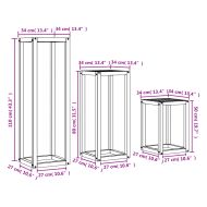 Стойки за растения, 3 бр, восъчнокафяво, борово дърво масив