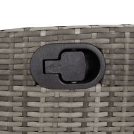 Градински трапезен комплект 9 части с възглавници сив полиратан