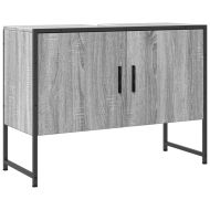 Шкаф за мивка за баня, сив сонома, 80x33x60 см, инженерно дърво