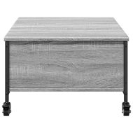 Маса за кафе с колелца сив сонома 91x55x34 см инженерно дърво