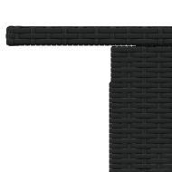 Градинска маса, черна, 100x55x73 см, полиратан и акациево дърво