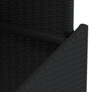 Градинска маса, черна, 100x55x73 см, полиратан и акациево дърво