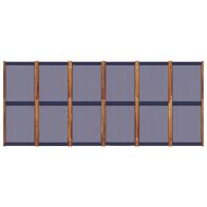 Параван за стая, 6 панела, тъмносин, 420x180 cм