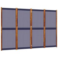 Параван за стая, 4 панела, тъмносин, 280x180 cм