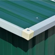 Градинска барака, 257x580x181 см, метал, зелена